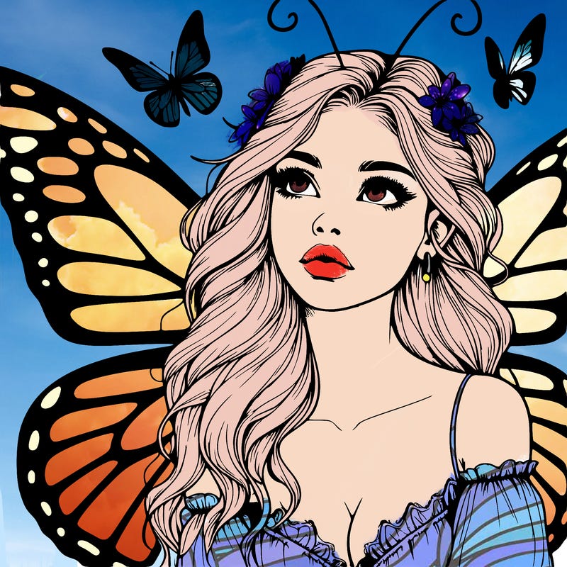butterfly fairy realistic girl