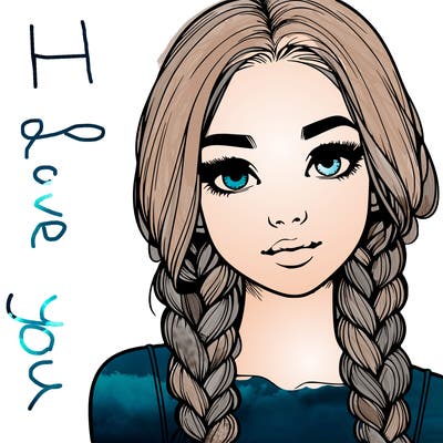 realistic girl with braids