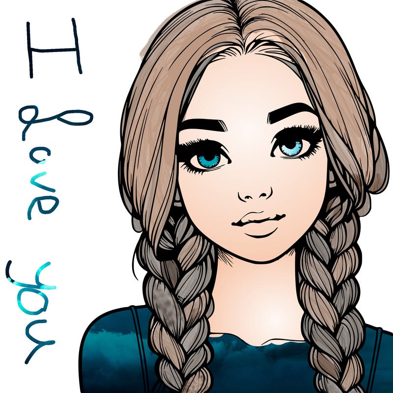 realistic girl with braids