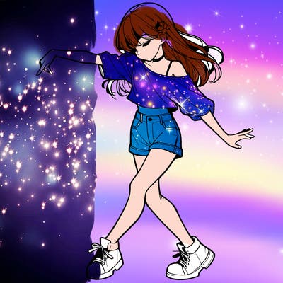 realistic girl danceing