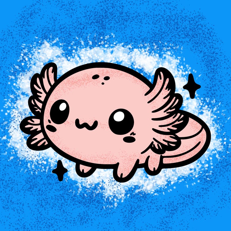 cute easy baby axolotl