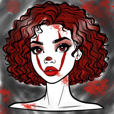 realistic woman with really short curly hair