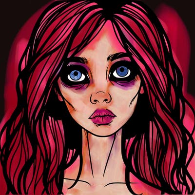 scary beautiful realistic girl