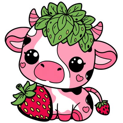 cute strawberry cow