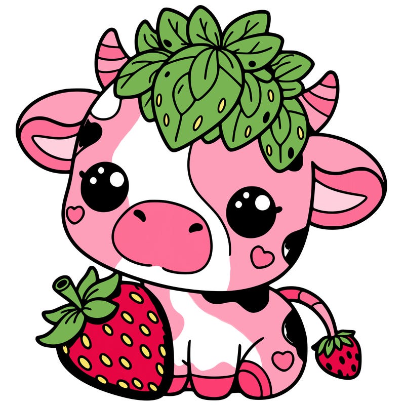 cute strawberry cow