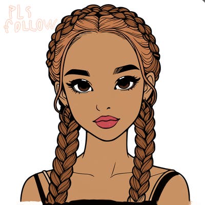 realistic girl with braids