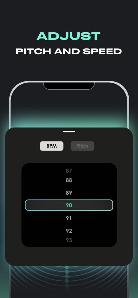 Music Remover: Audio Separator - Interface to adjust audio pitch and bpm speed