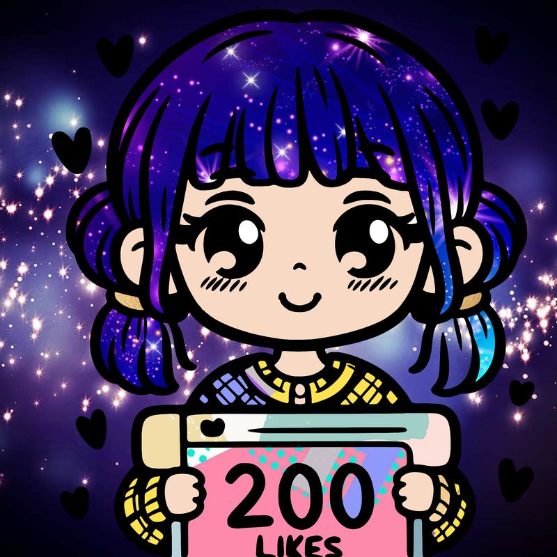 cute girl holding 200 likes
