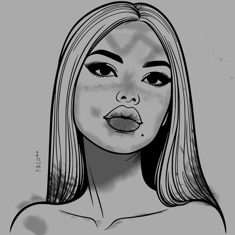 realistic woman with full lips