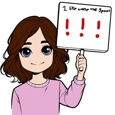 realistic girl holding up a sign