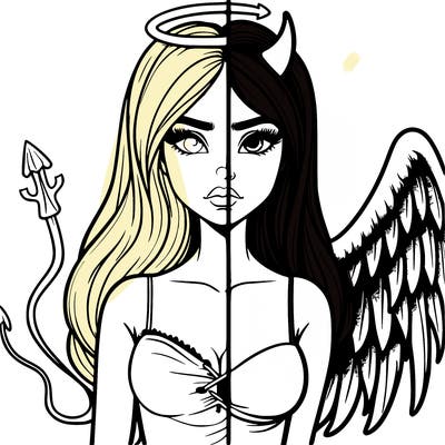 devil vs angel realistic girl