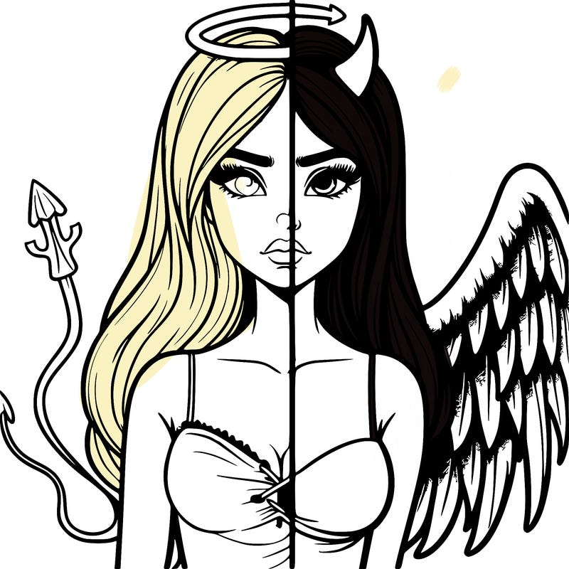 devil vs angel realistic girl