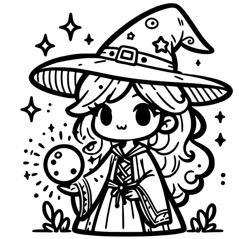 wizard girl with magical stone
