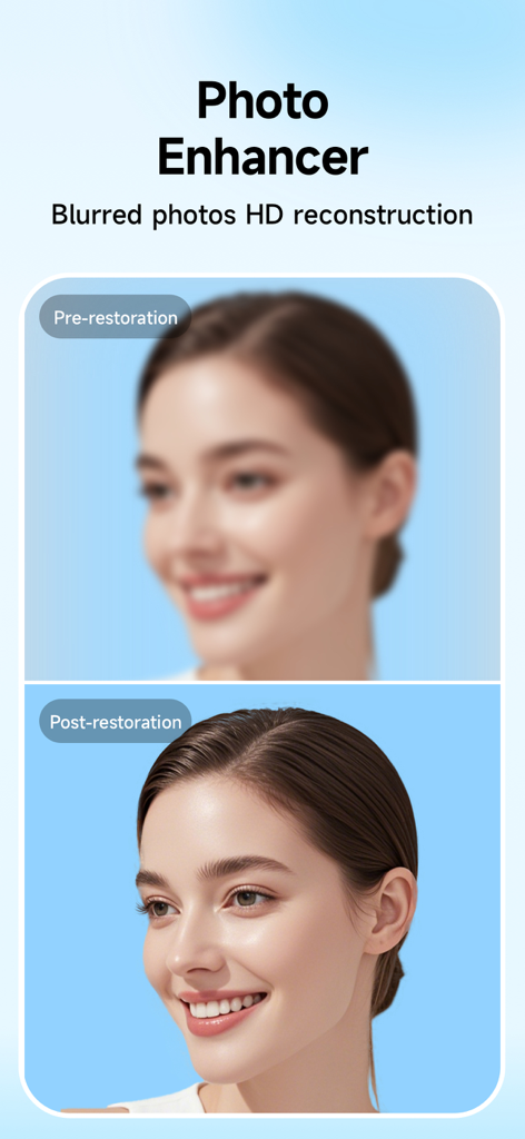 Background Remover - Erase BG - ぼやけたポートレートを高画質に復元した前後の比較