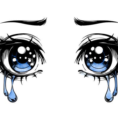realistic eyes with tears