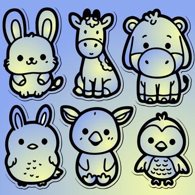 cute animal stickers