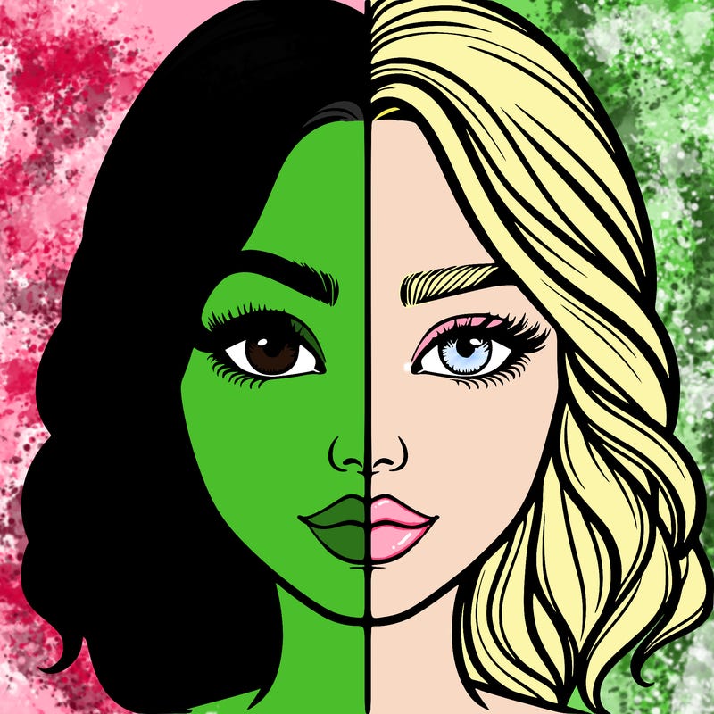 realistic girl split half