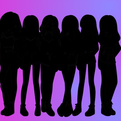 a group of girls wearing crop tops and shorts