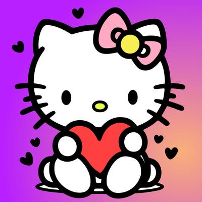 hello kitty with heart