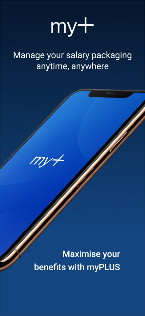 my+ - A tela de boas-vindas do aplicativo my plus para gerenciar empacotamento salarial e benefícios de funcionários