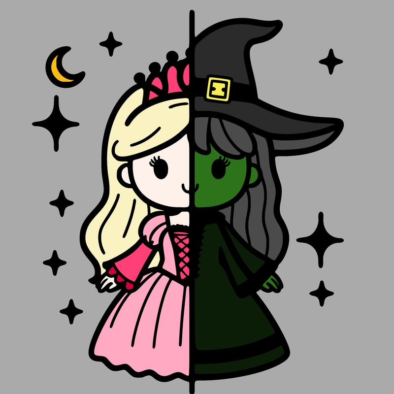 split princess and witch