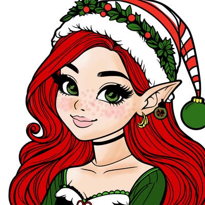 christmas girl elf realistic