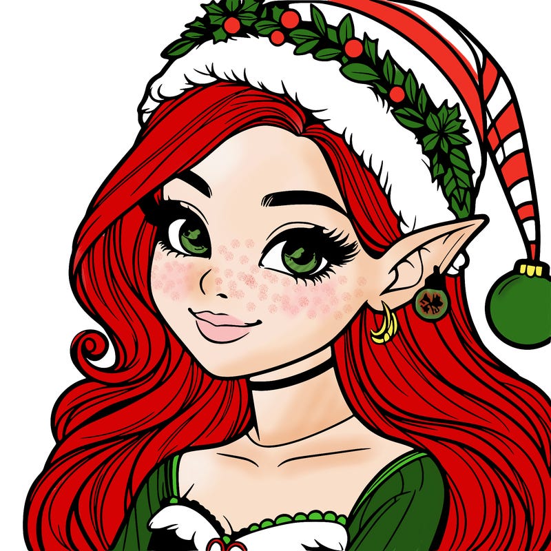 christmas girl elf realistic