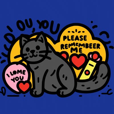 make a rest in peace drawing for my cat and put i love u please for a memory:(