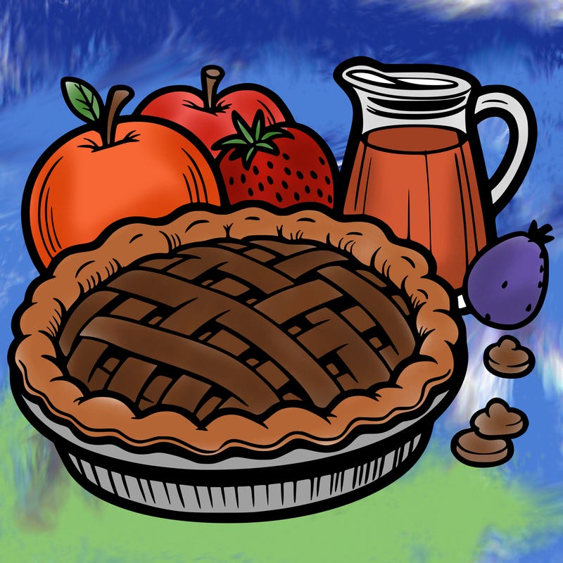 a pie of food