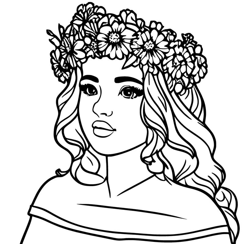 girl with flowers crown