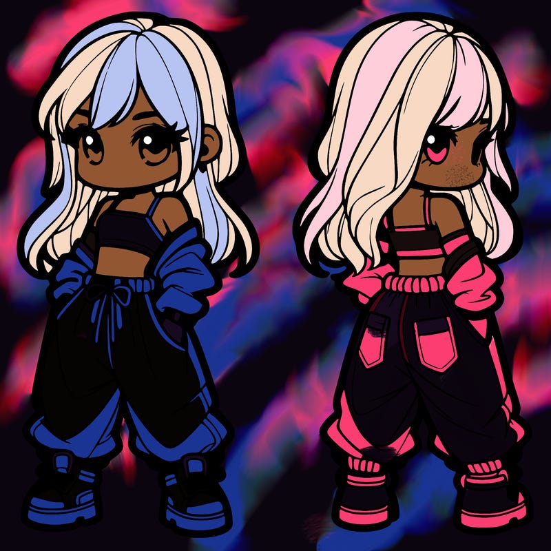 girl in crop top and baggy pants