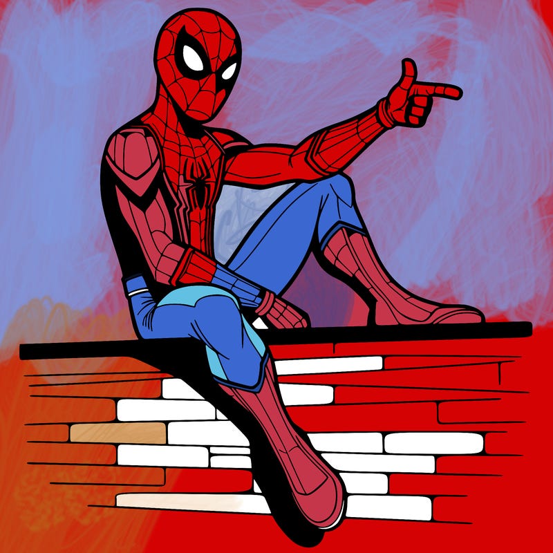 spiderman on the wall