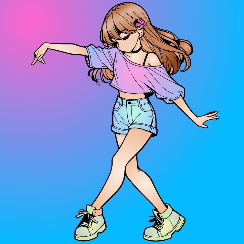 realistic girl danceing