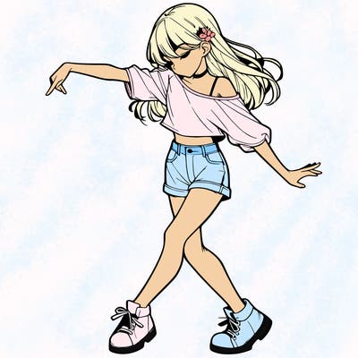 realistic girl danceing