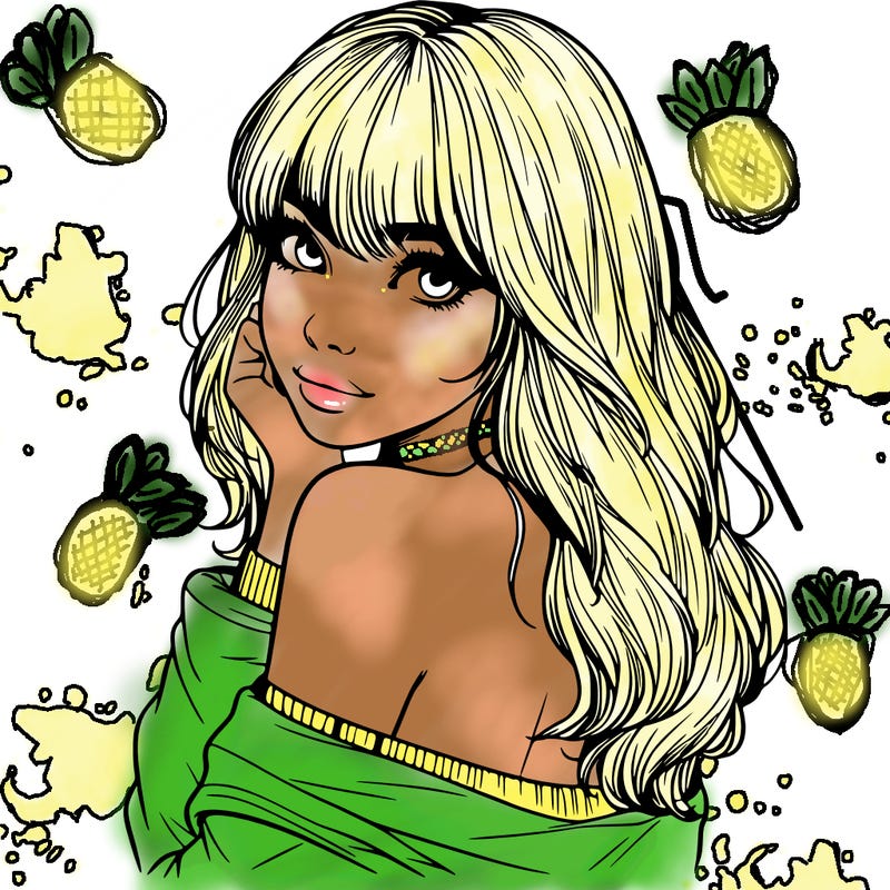 realistic girl with bangs looking over her shoulder