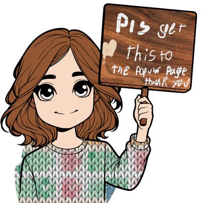 realistic girl holding up a sign