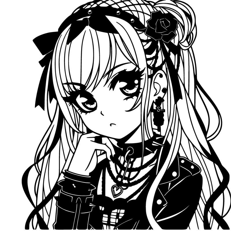 goth anime girl