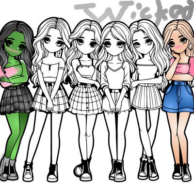 a group of girls realistic