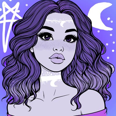 realistic girl with wavy hair and lips