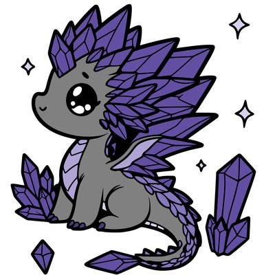 little cute crystal dragon