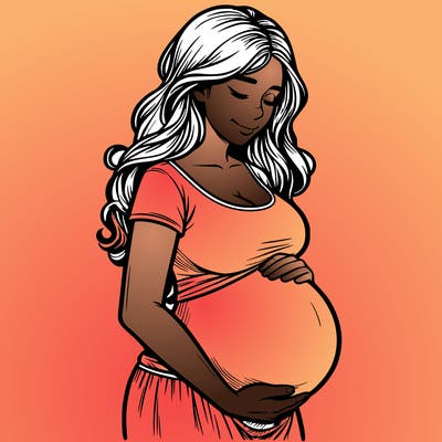 woman heavily pregnant realistic