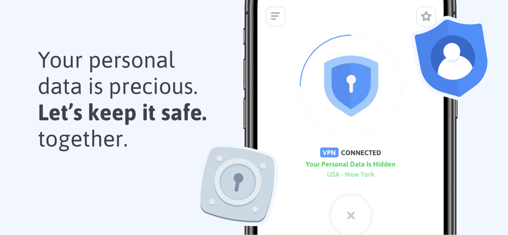HotSpot VPN app interface on iPhone with a secure connection message