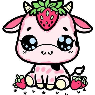 cute strawberry cow