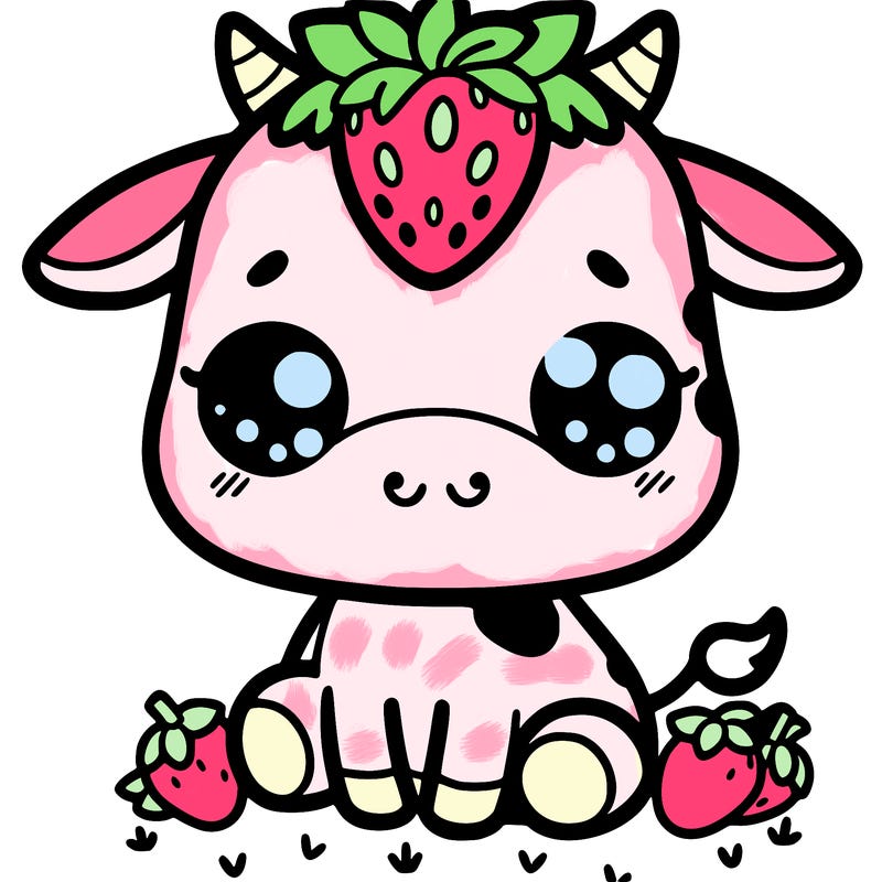 cute strawberry cow
