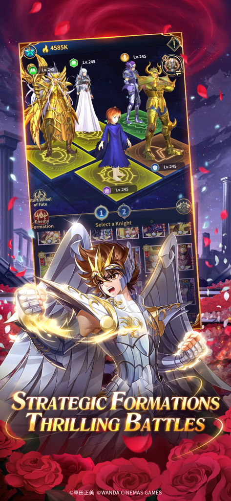 Saint Seiya: Legend of Justice - Saint Seiya Legend of Justice gameplay screen showing strategic team formation and character selection