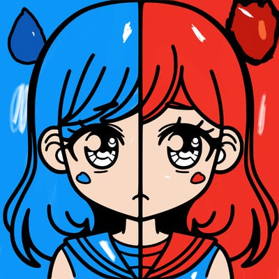 a split of a girl