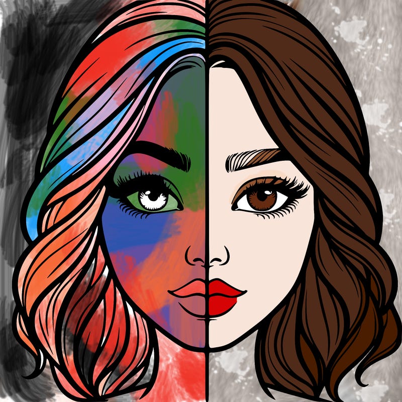 realistic girl split half