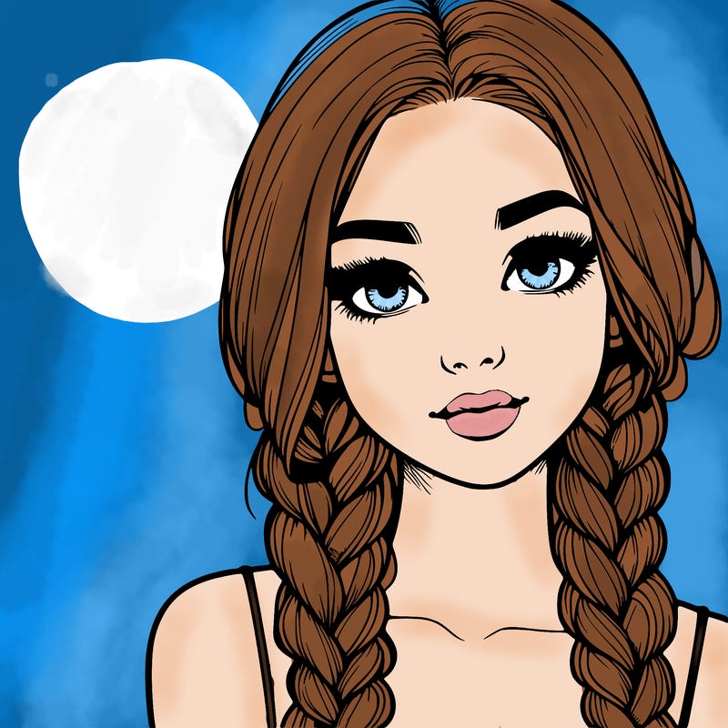 realistic girl with braids