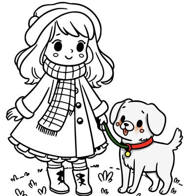 girl with a dog
