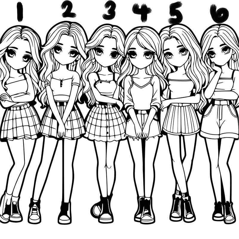 a group of girls realistic